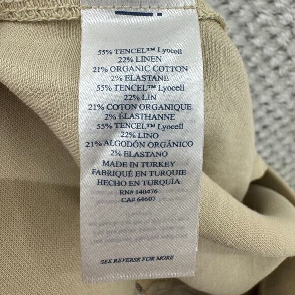Faherty Pants Womens XS Khaki Beige Pull On Elastic Waist Mid Rise Straight Leg - Picture 14 of 15